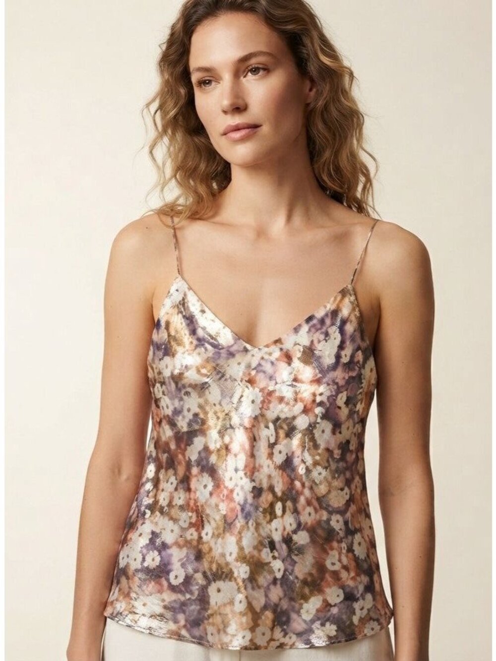 Women's - Club Monaco Floral Metallic Cami, Size Large